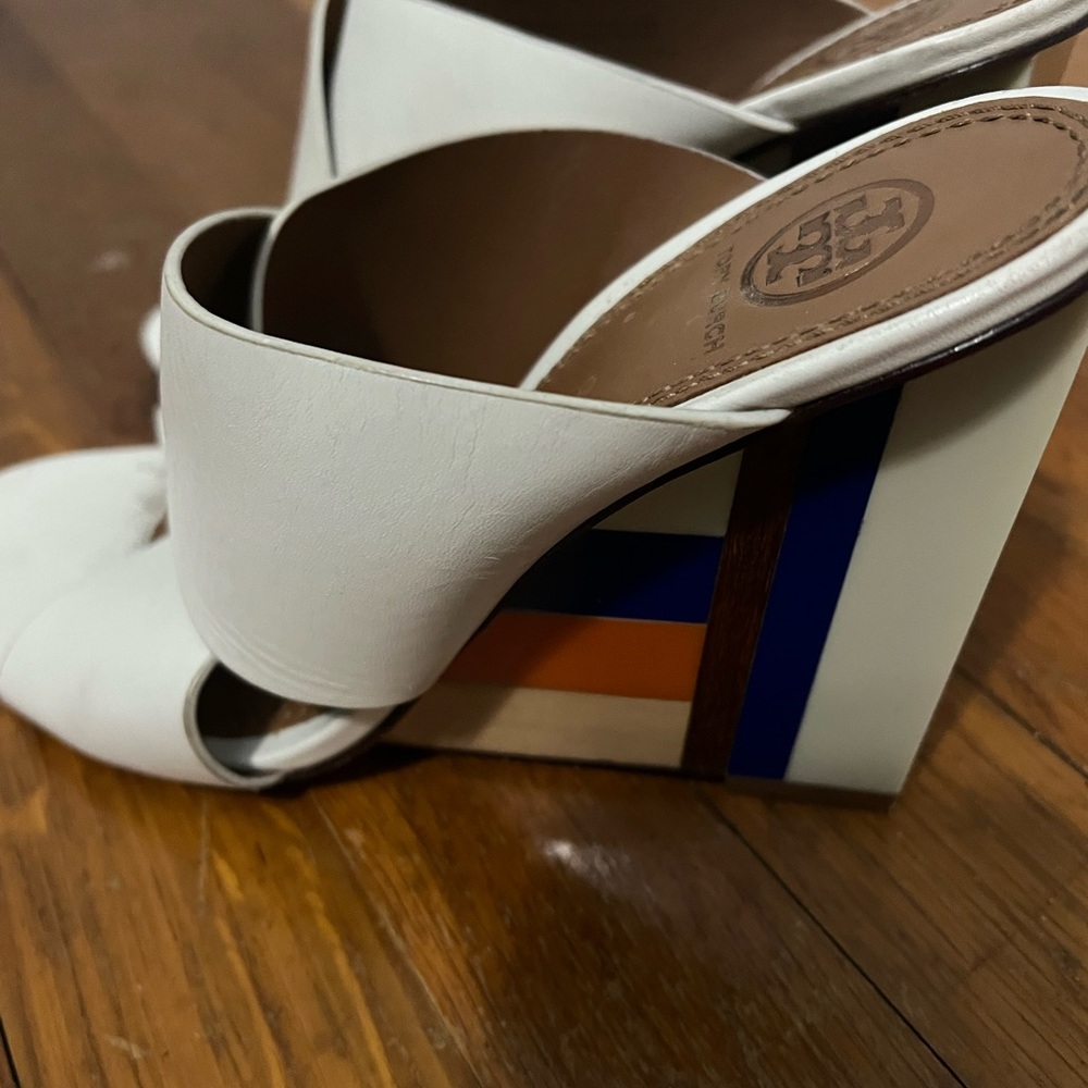 Tory Burch color block wedge size 8